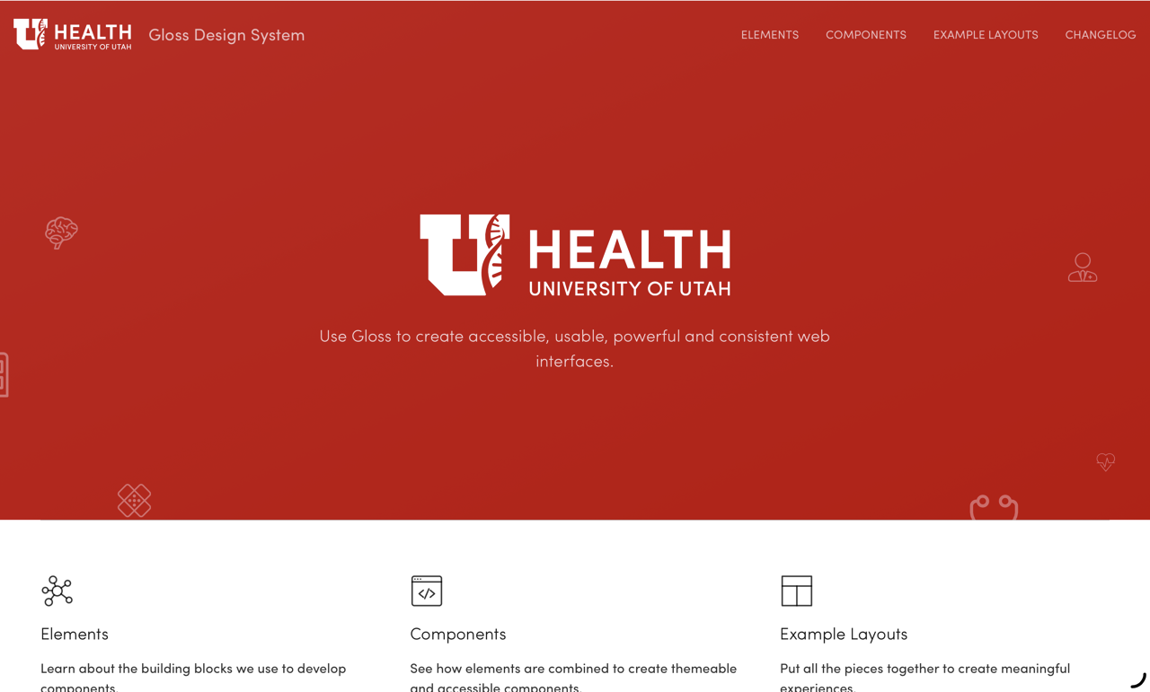Gloss design system screenshot